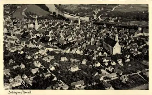 Ak Lauingen an der Donau Schwäbische Alb, Fliegeraufnahme