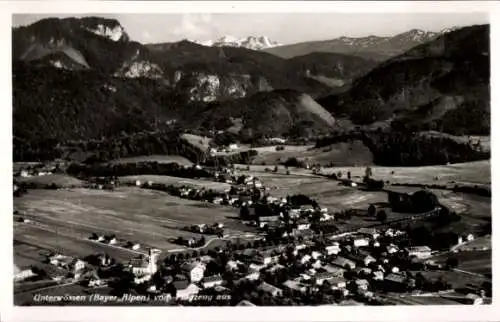 Ak Unterwössen in Oberbayern, Fliegeraufnahme