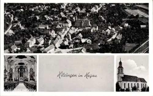 Ak Hilzingen im Hegau, Fliegeraufnahme, Kirche, Inneres