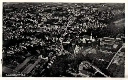 Ak Laupheim in Oberschwaben Württemberg, Fliegeraufnahme