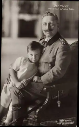 Ak Kaiser Wilhelm II. mit ältestem Enkel