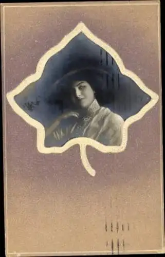 Präge Passepartout Ak Junge Frau, Portrait