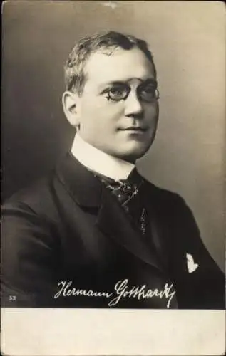 Ak Schauspieler Hermann Gotthard, Portrait mit Brille