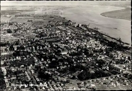 Ak Nordenham in Oldenburg Niedersachsen, Fliegeraufnahme