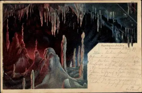 Litho Rübeland Oberharz am Brocken, Hermannshöhle