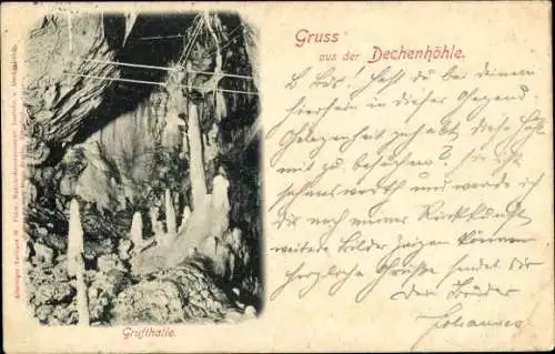 Ak Grüne Iserlohn im Märkischen Kreis, Dechenhöhle, Grufthalle