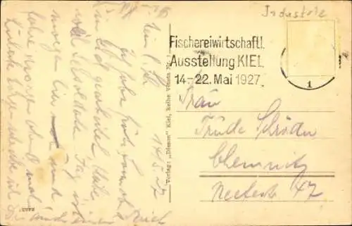 Ak Kiel, Handelshafen, Blick auf die Germaniawerft