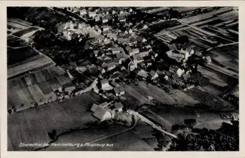 Ak Obererthal Hammelburg in Unterfranken Bayern, Luftaufnahme, Obererthal, Häuser, Felder