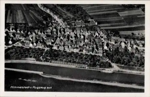 Ak Himmelstadt am Main Unterfranken, Luftaufnahme von  Flugzeugperspektive, Landschaft, Fluss