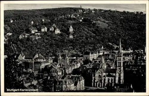 Ak Karlsvorstadt Heslach Stuttgart in Württemberg,  Panorama mit Hasenberg