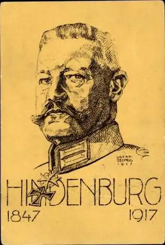 Künstler Ak Gehrig, O., Paul von Hindenburg, Portrait, Gemalt