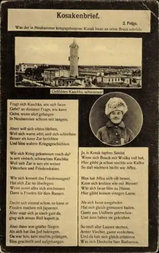 Ak Świętoszów Neuhammer am Queis Schlesien, Kriegsgefangenenlager, Kosakenbrief