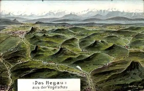 Landkarten Ak Felle, Eugen, Engen im Hegau Baden, Mühlhausen, Singen Hohentwiel, Hohenstoffeln