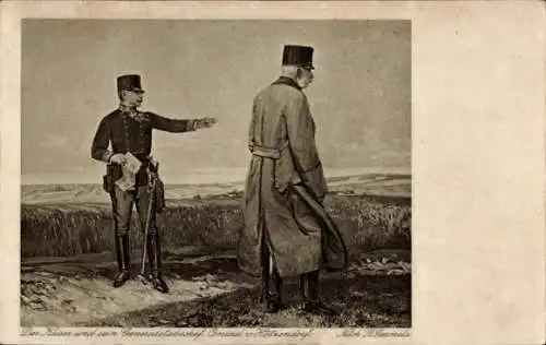 Künstler Ak Unser guter, alter Kaiser, Kaiser Franz Joseph I., Generalstabschef Conrad v. Hotzendorf