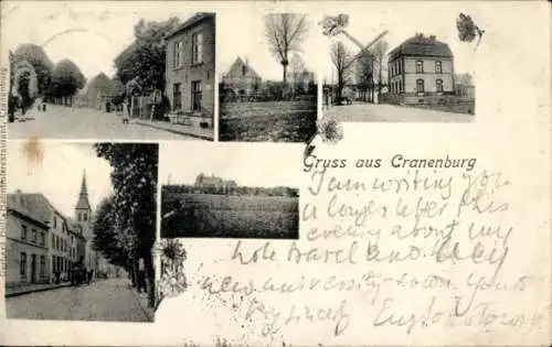 Ak Cranenburg Kranenburg am Niederrhein, Verschiedene Gebäude, Straßenansicht, Gruß aus  nostalgi