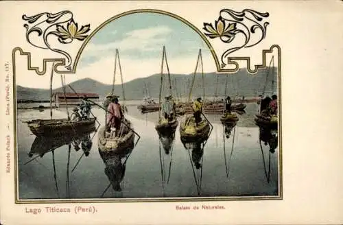 Ak Lago Titicaca Peru, Hafen, Ruderboote