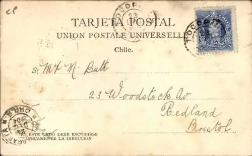 Ak Tocopilla Chile, Gesamtansicht