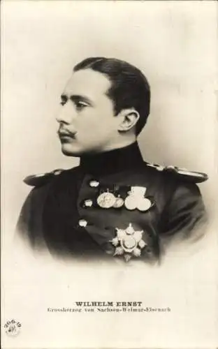 Ak Großherzog Wilhelm Ernst von Sachsen Weimar Eisenach, Portrait, Orden
