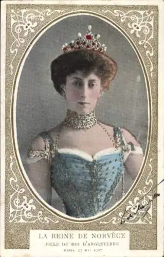 Ak Königin von Norwegen, Portrait