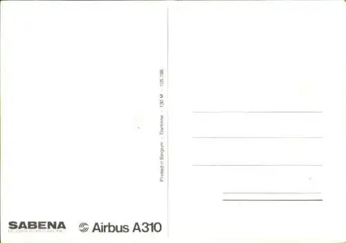Ak Passagierflugzeug, Airbus A310, Sabena