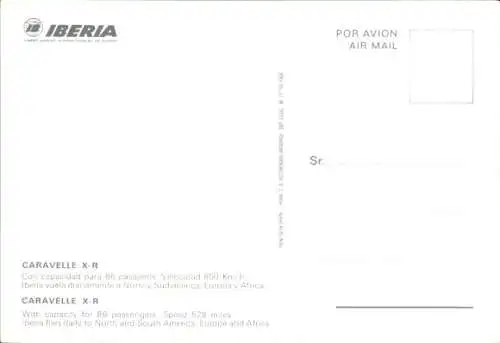 Ak Spanisches Passagierflugzeug, Caravelle X-R, Iberia
