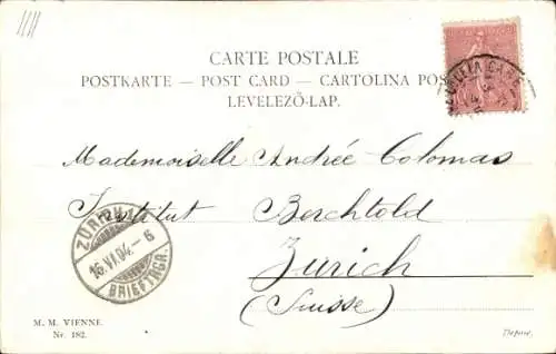 Passepartout Ak Drei Pferde, gemaltes Bild