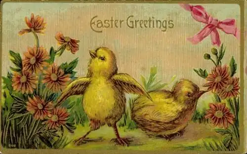 Präge Ak Glückwunsch Ostern, Küken