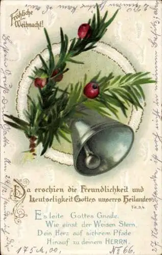 Passepartout Ak Frohe Weihnachten, Glocke