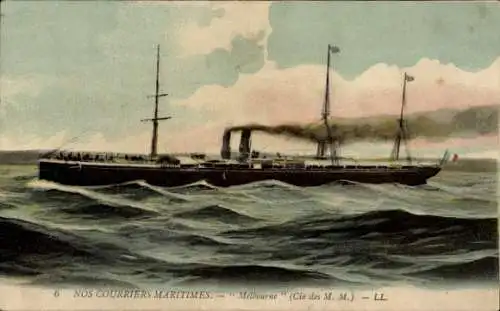 Ak Dampfer Melbourne, Messageries Maritimes