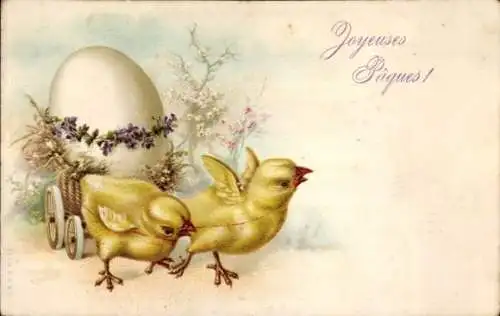 Ak Glückwunsch Ostern, Küken, Osterei