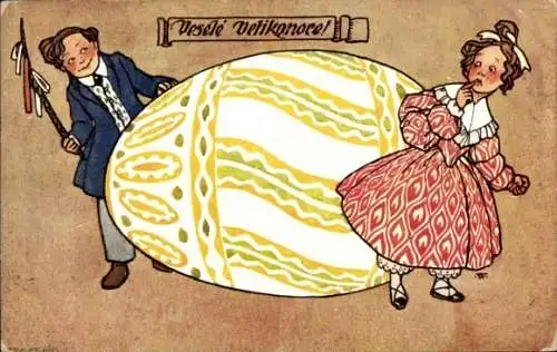 Ak Glückwunsch Ostern, Kinder, Osterei