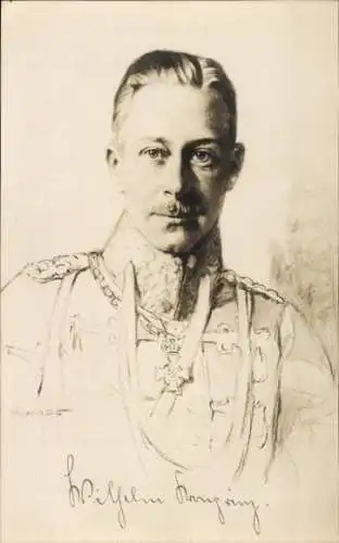 Künstler Ak Kronprinz Wilhelm, Porträt in Uniform