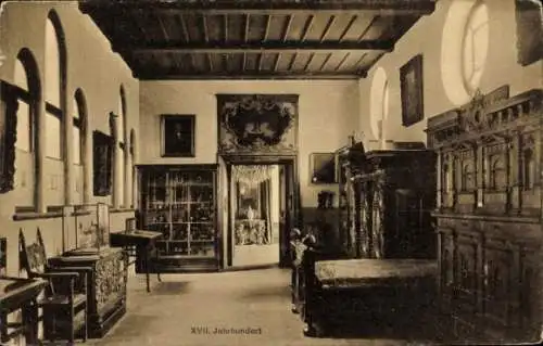 Ak Magdeburg an der Elbe, Kaiser Friedrich-Museum, XVII. Jahrhundert, Innenansicht