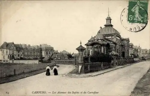 Ak Cabourg Calvados, Les Avenues des Sapins et du Carrefour