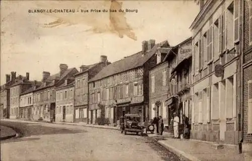 CPA Blangy le Château Calvados, Vue prise du bas du Bourg