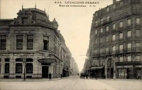 Ak Levallois Perret Hauts de Seine, Rue de Courcelles, Pompes Funèbres