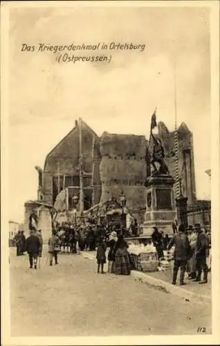 Ak Szczytno Ortelsburg Ostpreußen, Kriegerdenkmal, Ruinen, Ostpreußenhilfe