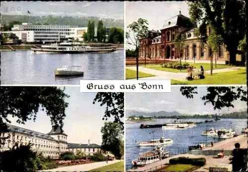 Ak Bonn am Rhein, Panoramablick, Dampfer, Rheinansicht