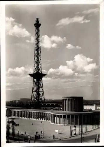 Ak Berlin Charlottenburg, Kurfürstendamm, Funkturm, Ausstellungshalle, Deutschlandhalle, Wolke...