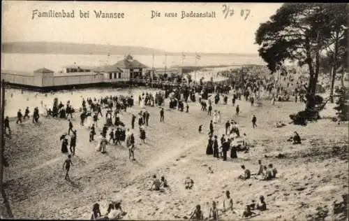 Ak Berlin Zehlendorf Wannsee, neue Badeanstalt, Strandleben
