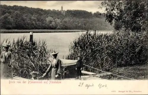 Ak Berlin Zehlendorf Wannsee, Nikolskoe, Blick von der Pfaueninsel