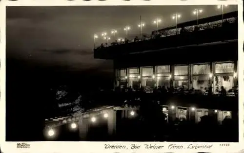 Foto Ak Dresden Altstadt Friedrichstadt, Luisenhof, Nachtansicht