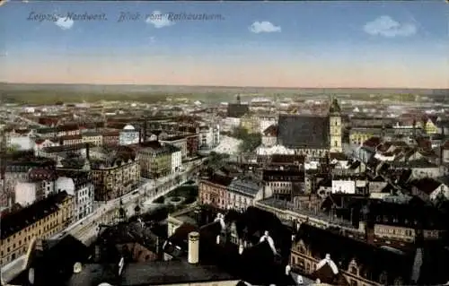 Ak Leipzig, Nordwest, Blick vom Rathausturm