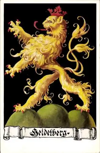 Wappen Ak Heidelberg am Neckar, Stadtwappen, Löwe