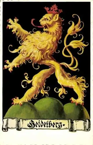 Wappen Ak Heidelberg am Neckar, Stadtwappen, Löwe
