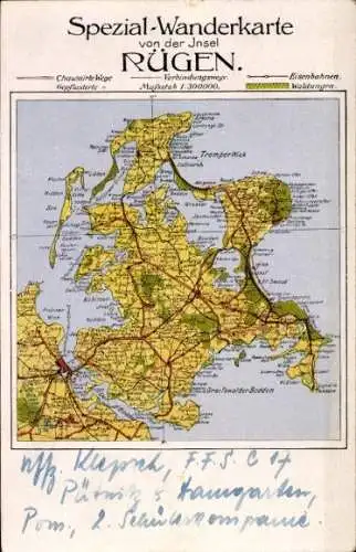 Landkarten Ak Insel Rügen, Spezial-Wanderkarte