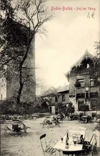 Ak Baden Baden am Schwarzwald, Hof der Yburg