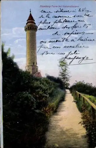 Ak Kaiserslautern in der Pfalz, Humberg-Turm, Wanderweg, Natur, Leuchtturm