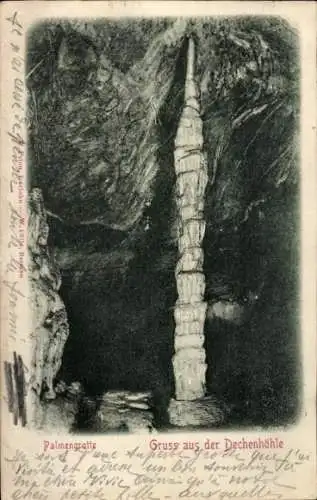 Ak Grüne Iserlohn im Märkischen Kreis, Dechenhöhle, Palmengrotte, Stalaktit, Gruß aus der Dech...