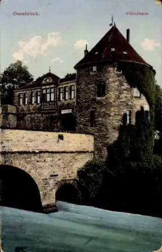 Ak Osnabrück in Niedersachsen,  Vitischanze, historische Architektur, Wassergraben, Brücke